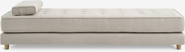 Daybed VARMARK 192x78 met kussen beige stof/eiken kleur