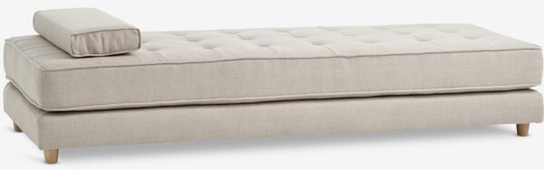 Daybed VARMARK 192x78 met kussen beige stof/eiken kleur