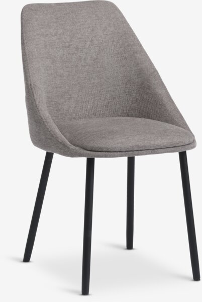 Dining chair VELLEV sand fabric/black