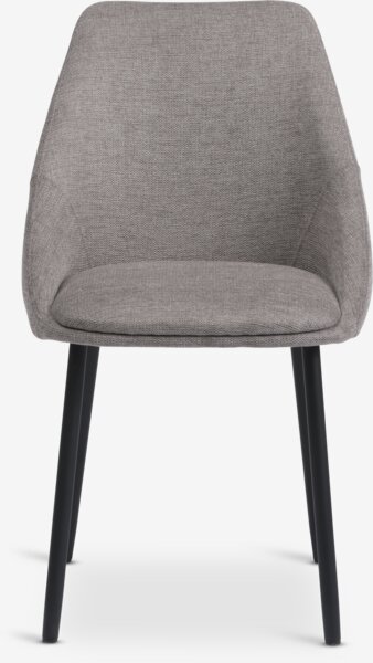 Dining chair VELLEV sand fabric/black