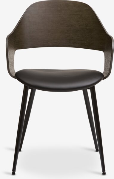 Dining chair HVIDOVRE dark oak/black fabric