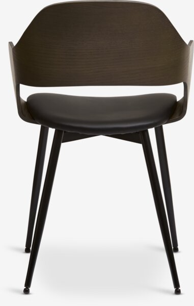 Dining chair HVIDOVRE dark oak/black fabric
