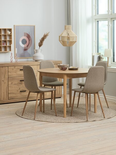 MARSTRAND D110 table oak + 4 UK BISTRUP chairs sand