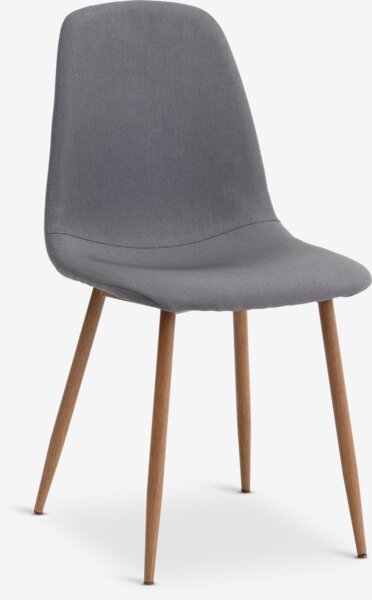 Dining chair JONSTRUP grey fabric/oak colour