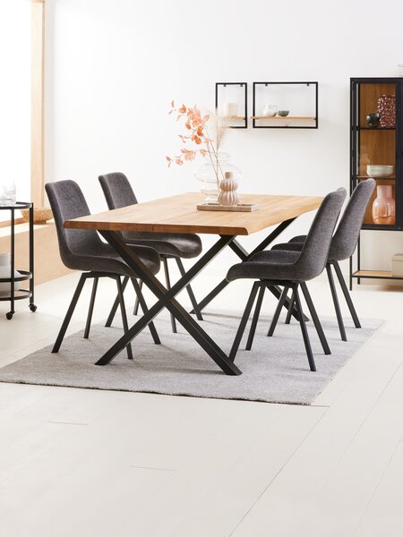 Dining chair HYGUM swivel grey/black