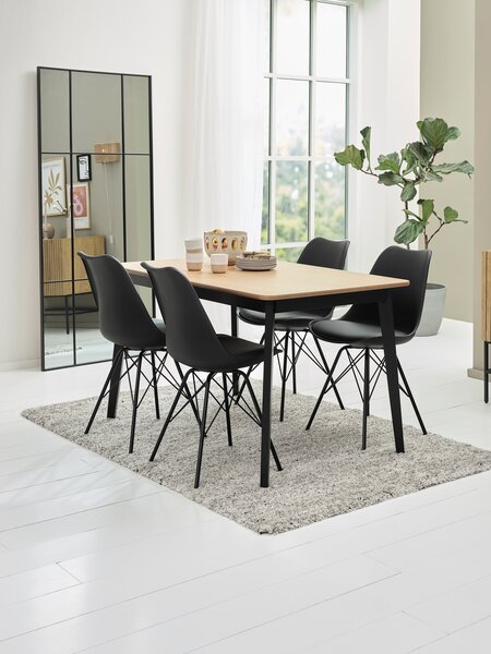 Mesa de comedor JEGIND 80x130 roble/negro