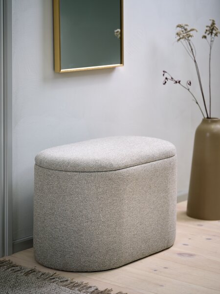 Pouffe GISLEV 65x36 w/storage sand fabric