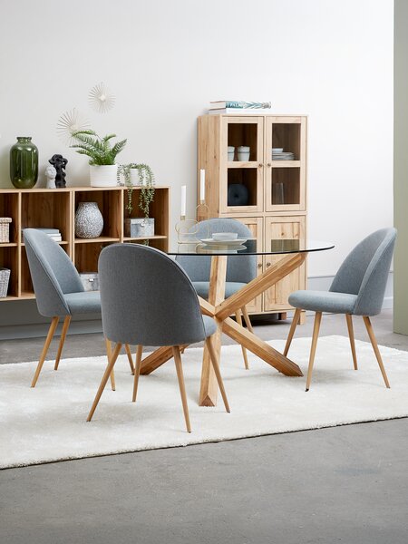 AGERBY D119 table oak + 4 KOKKEDAL chairs grey