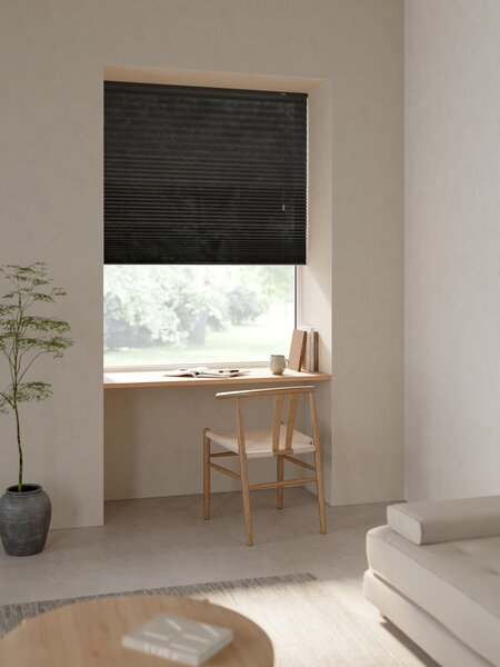 Plisségardin SLOTSHOLMEN 90x210 cm sort