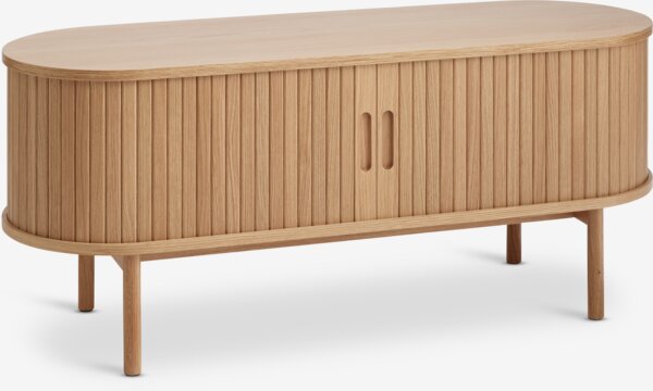 TV bench LYNGVIG 120cm 2 tambour doors natural oak