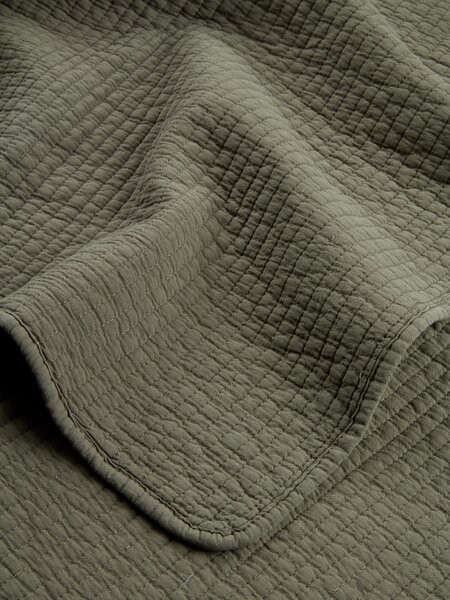 Quilted blanket SIVBLOM 130x180 dark green