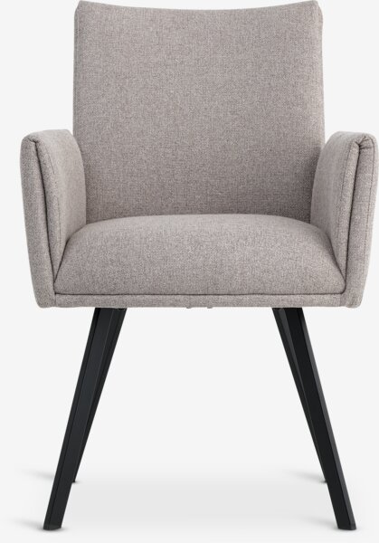 Dining chair GJESING beige fabric/black