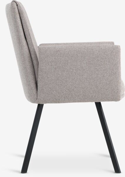 Dining chair GJESING beige fabric/black