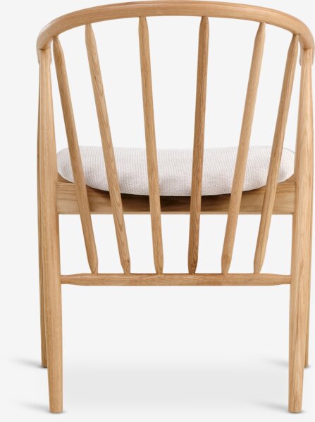 Spisestol LYKSBORG natur eik/offwhite stoff