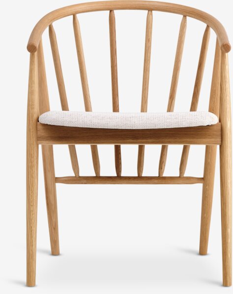 Spisestol LYKSBORG natur eik/offwhite stoff