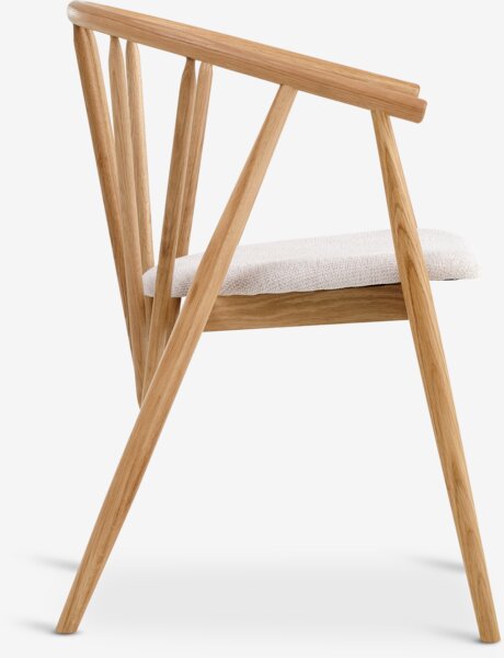 Spisestol LYKSBORG natur eik/offwhite stoff