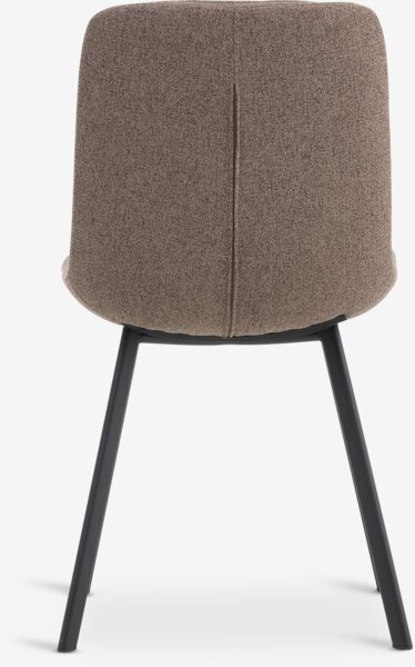 Dining chair MELBY light brown fabric/black