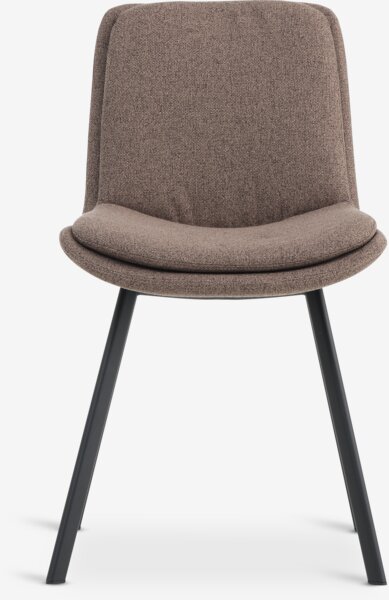 Dining chair MELBY light brown fabric/black
