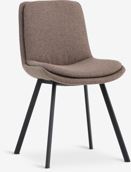 Dining chair MELBY light brown fabric/black