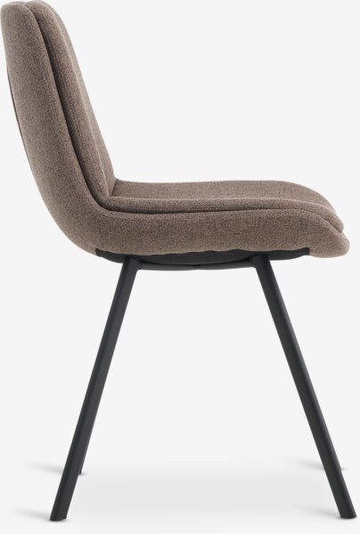 Dining chair MELBY light brown fabric/black