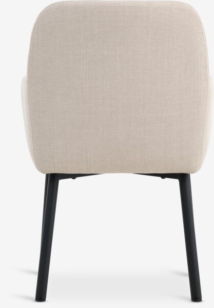 Dining chair SOTTRUP beige fabric/black