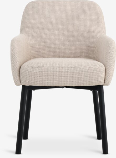 Dining chair SOTTRUP beige fabric/black