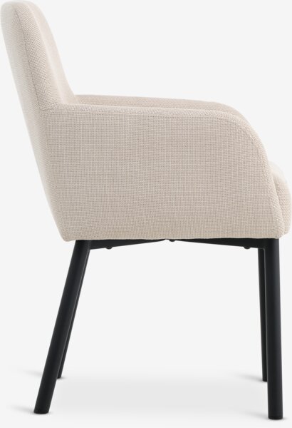 Dining chair SOTTRUP beige fabric/black
