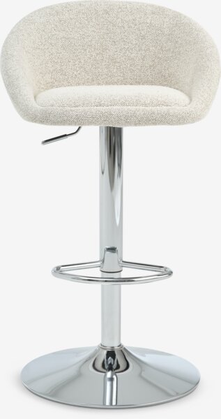 Bar stool TAULOV beige fabric/chrome