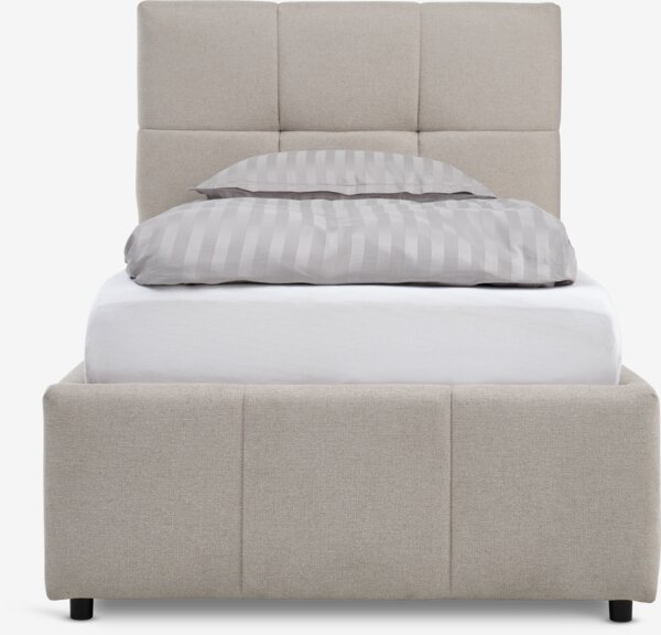 Estructura de cama VEMMELEV 90x190 tela beis