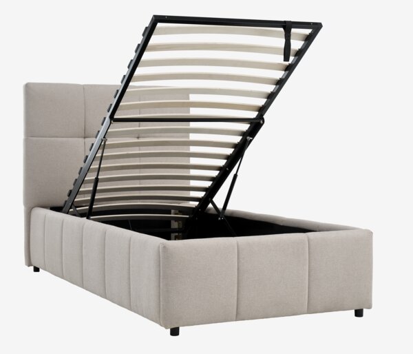 Estructura de cama VEMMELEV 90x190 tela beis