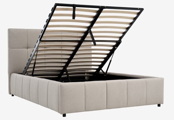 Bettgestell VEMMELEV 120x200 beige Stoff