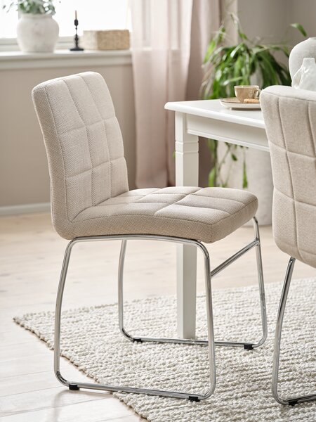 Dining chair HAMMEL beige fabric/chrome
