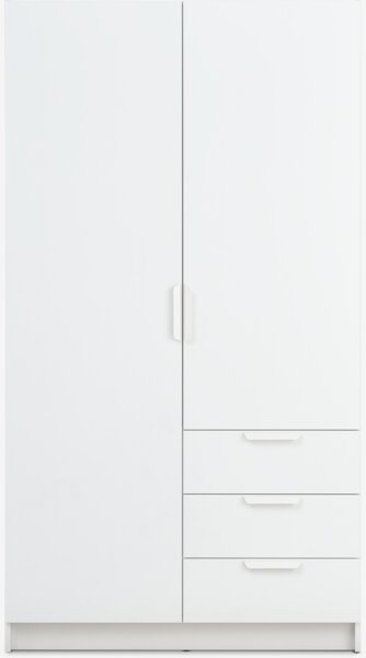 Wardrobe JENSLEV 96x176 2 doors 3 drawers white