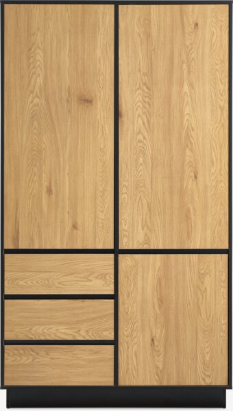 Wardrobe ODENSE 120x210 3 doors 3 draw. warm oak colour