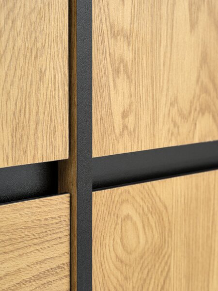 Wardrobe ODENSE 120x210 3 doors 3 draw. warm oak colour