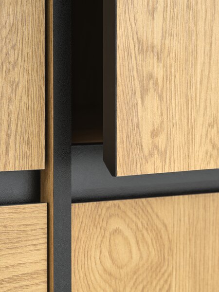 Wardrobe ODENSE 120x210 3 doors 3 draw. warm oak colour