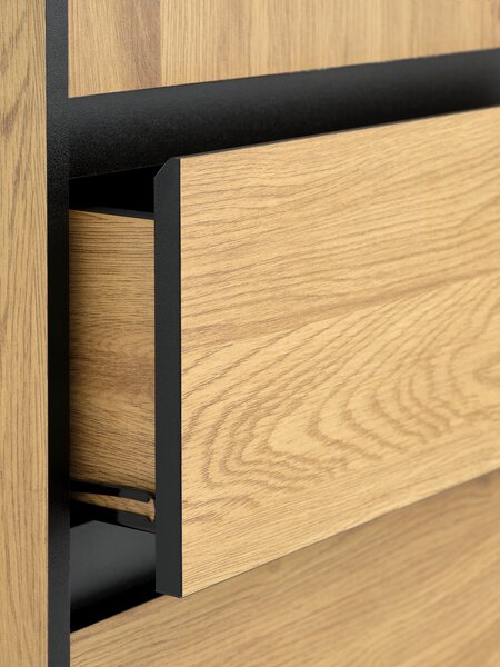Wardrobe ODENSE 120x210 3 doors 3 draw. warm oak colour