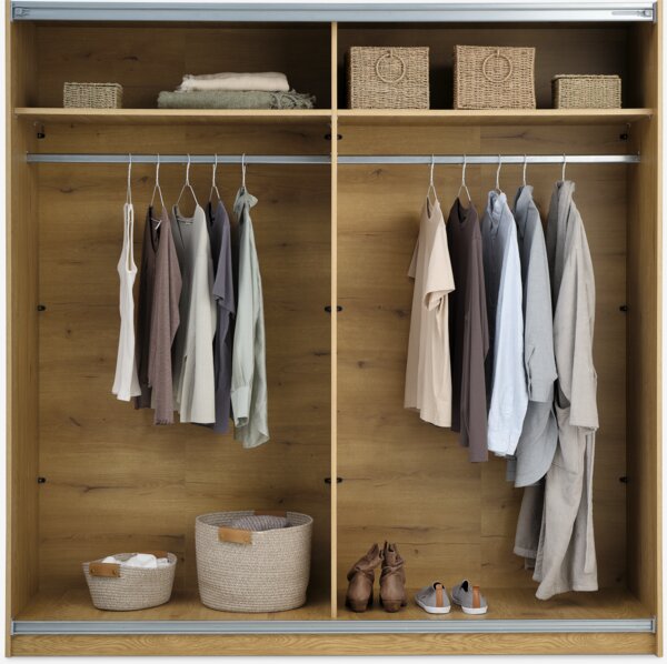 Wardrobe RABERG 200x200 w/mirror warm oak colour