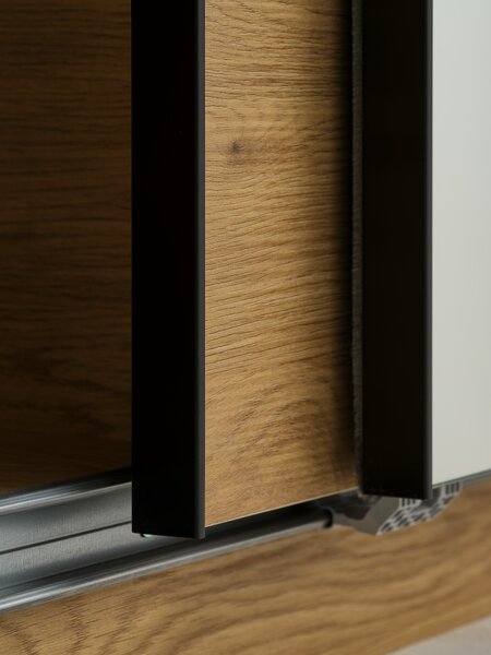 Wardrobe RABERG 200x200 w/mirror warm oak colour
