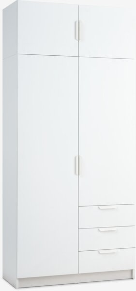 Wardrobe JENSLEV 96x176 2 doors 3 drawers white