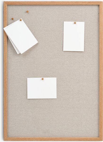 Noticeboard MOSEBY 50x70 w/5pcs pins beige/oak