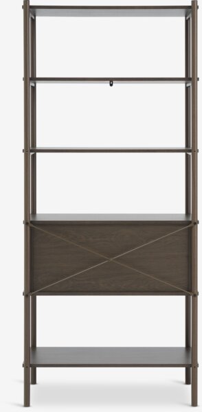 Scaffale LINDVED 6 ripiani 2 ante color rovere scuro