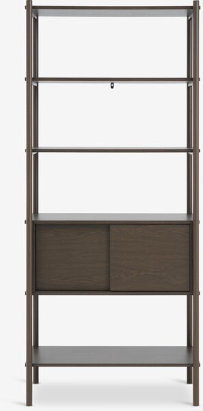 Scaffale LINDVED 6 ripiani 2 ante color rovere scuro