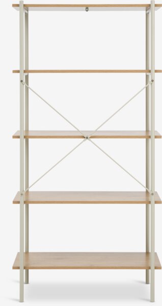Scaffale VANDBORG 5 ripiani color rovere/beige