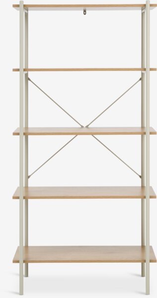 Scaffale VANDBORG 5 ripiani color rovere/beige