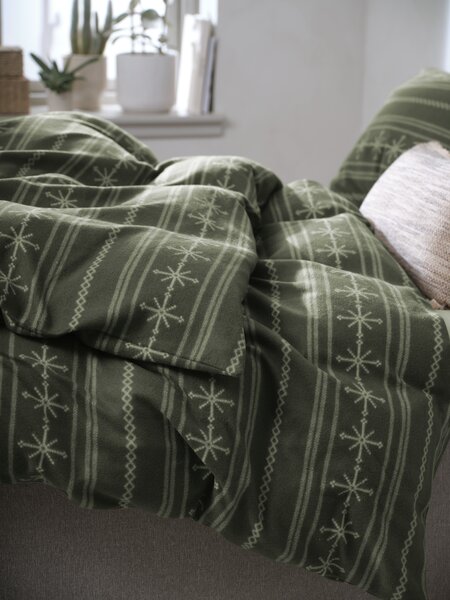 Fleece-Bettwäsche FIA 140x200 dunkelgrün