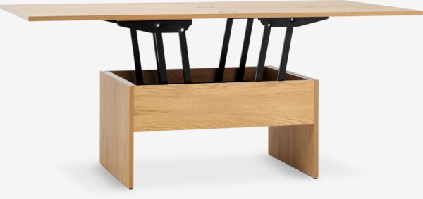 Tavolino VARDE L80/120 con piano a ribalta color rovere