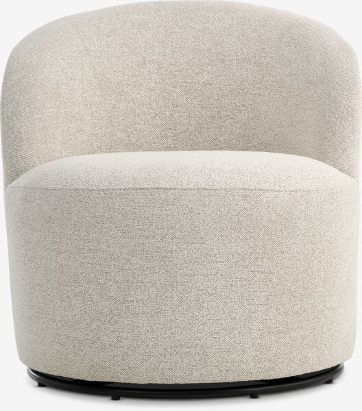 Lounge chair ANDRUP swivel beige fabric