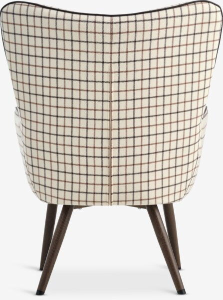 Armchair BIERSTED checkered beige/brown fabric
