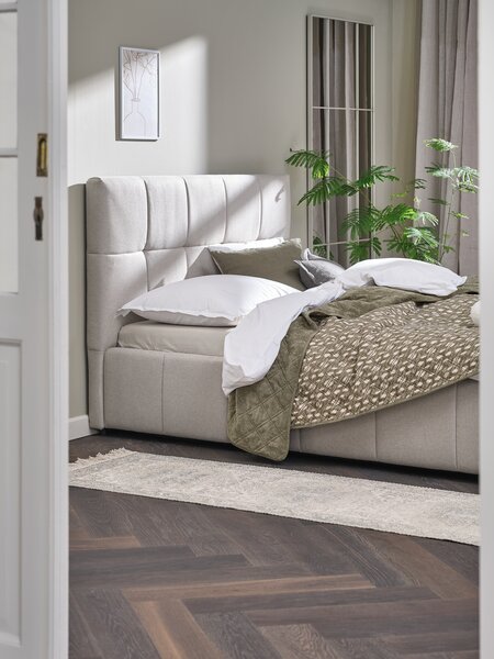 Bettgestell VEMMELEV 120x200 beige Stoff
